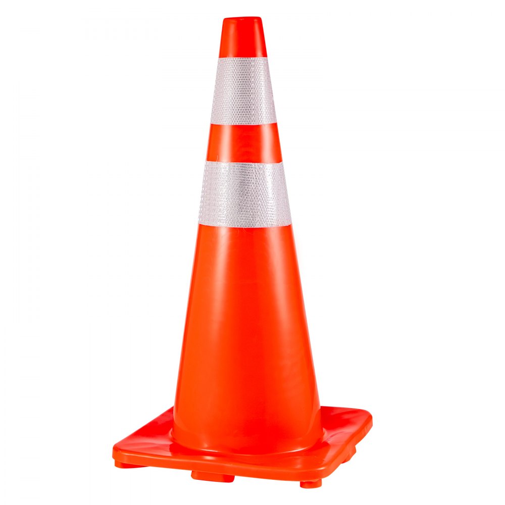 Conos de estacionamiento de seguridad de tráfico de 28 "4 collares reflectantes de construcción de carreteras de advertencia