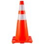 orange traffic cone with reflective stripes, by VEVOR traffic cones.