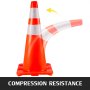 VEVOR 6Pack Traffic Cones, 28"Safety Cones, PVC Orange Traffic Safety Cone with Reflective Collar, for Road Parking Training Cones