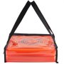 VEVOR safety cones in a compact, foldable pack with black carrying straps. bright orange reflective design.