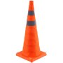 bright orange cone with reflective bands and a stable square base, VEVOR safety cones.