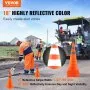VEVOR Safety Cones, 4 Pack 28 inch Collapsible Traffic Cones, Construction Cones with Reflective Collars, Wide Base and A Storage Bag, for Traffic Control, Driving Training, Parking Lots