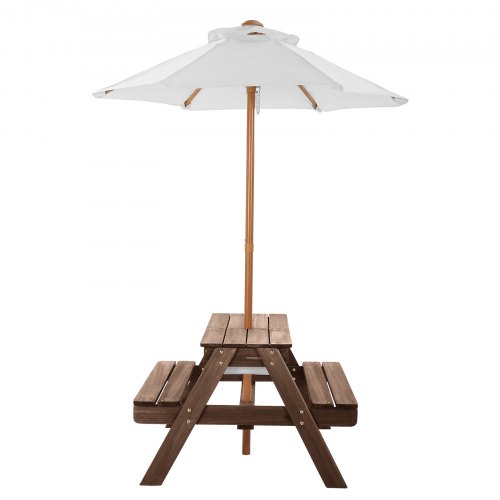 kids patio umbrella canada KOTEK Picnic Table & Pull-Out Sandbox, Wooden Toddler Outdoor Table Bench Set with Wheels, Adjustable Umbrella, Hidden Storage, 3-in-1 Kids Outdoor Furniture for Backyard Garden Patio, Picnic Tables organized outdoor environment where children can craft Shop Classic Patio Umbrellas at