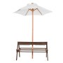 VEVOR Kids Picnic Table with Umbrella, 3-in-1 Sand & Water Table, Outdoor Wooden Table and Bench Set with 2 Trays, 4-People Patio Dining Furniture for Garden, Backyard and Porch (Walnut)