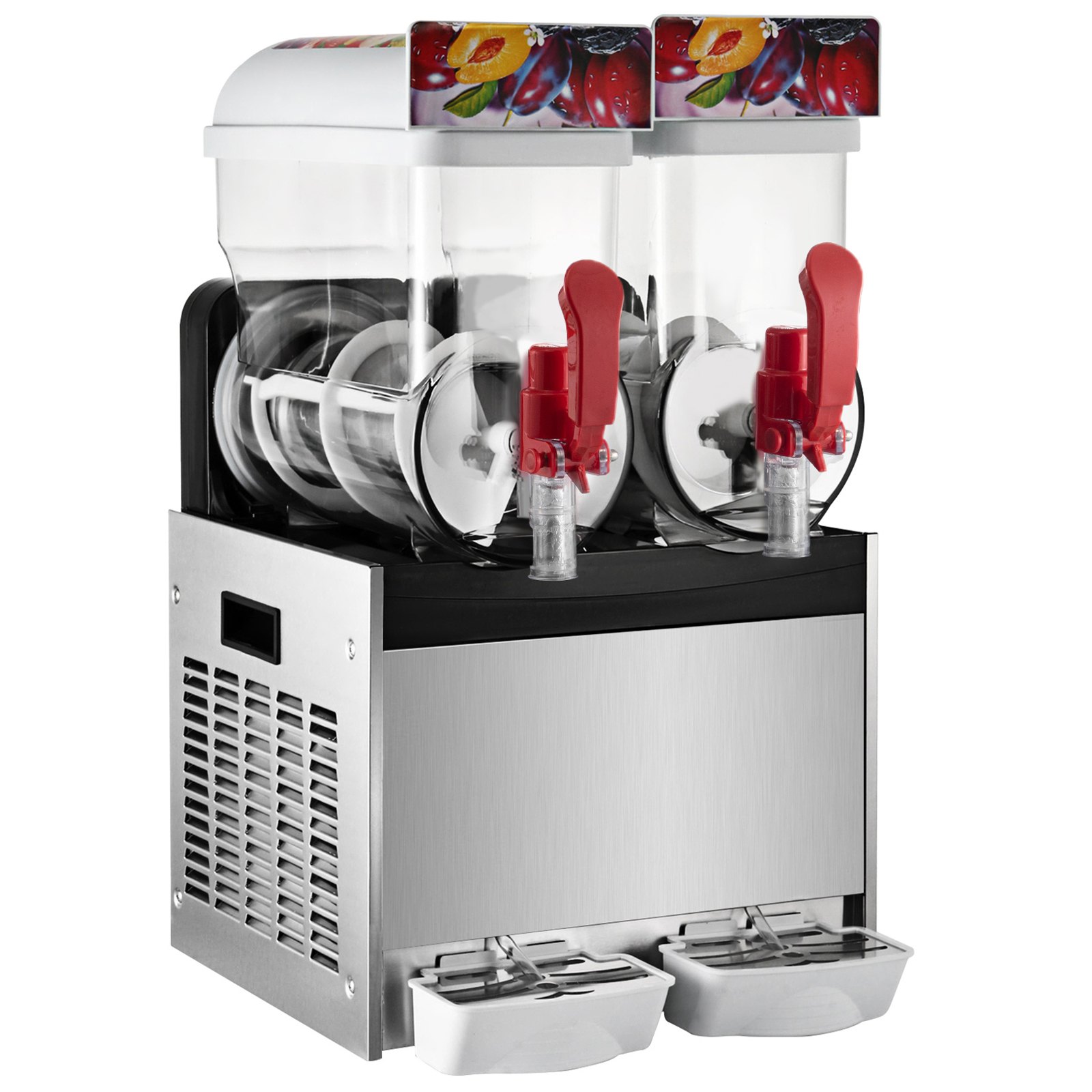 VEVOR Commercial Frozen Drink Slush Machine 2 x15L Slushy Machine Frozen Drink Slush Making Machine 2 Cylinder Snow Melting Machine for Commercial and Home Use