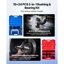 VEVOR Bearing Press Kit Ball Joint Press & Wheel Bearing Puller Set 10+24 Pcs