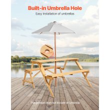 2-in-1 Transforming Interchangeable Picnic Table Wooden Table Bench Set Outdoor