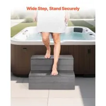 VEVOR Hot Tub Step 2-Step Spa RV Stairs HIPS 25 Inch Wide for Outdoor Pool