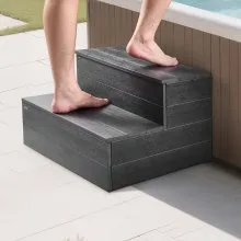 VEVOR Hot Tub Step 2-Step Spa RV Stairs HIPS 25 Inch Wide for Outdoor Pool