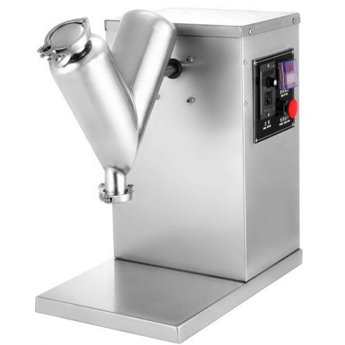 VEVOR VH-2, 0.79 Gallon Mixer, Adjustable Mixing Speed V Type Powder Blending Machine, for Tea Herbs Rice Beans, 25.2 x 22.1 x 15.4 inches, Silver