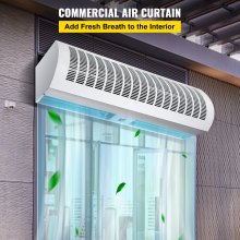 VEVOR Air Curtain 35-Inch Commercial Air Curtain 2 Speeds Door Air Curtain 1511 CFM/1372 CFM with 2 Limited Switches Low Noise Indoor Air Curtain