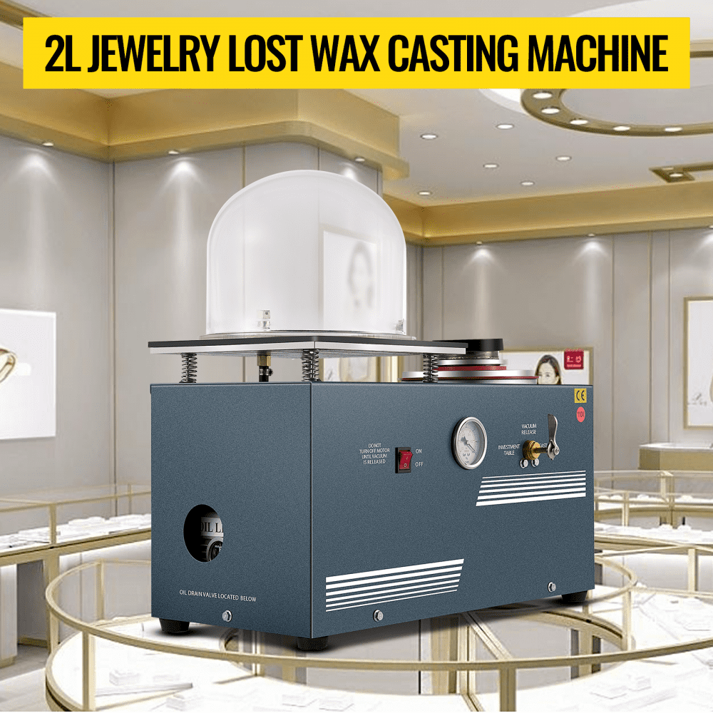 2l Jewelry Investing Casting Machine Lost Wax Cast Vacuum 3cfm Dual Stage Pump