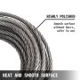 VEVOR Cable de cabrestante 3/8" x 50' Cuerda de alambre de repuesto 4400LBS Núcleo de fibra Gancho giratorio autoblocante (50 pies)