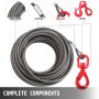 Steel Wire rope winch cable 3/8'' x 75' self locking swivel hook Tow Truck flatbed