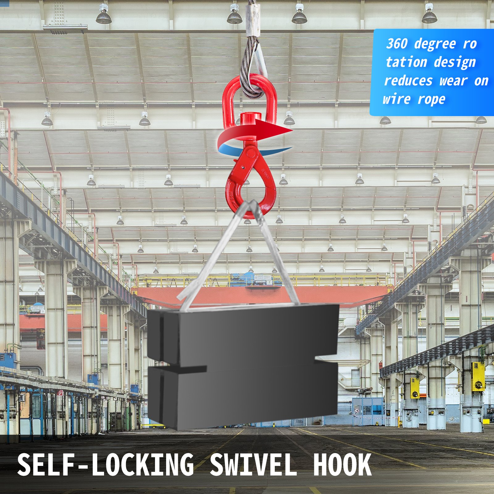 Steel Wire rope winch cable 3/8'' x 75' self locking swivel hook Tow Truck flatbed