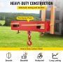 heavy-duty construction VEVOR forklift lifting hook, red spray paint, rustproof.