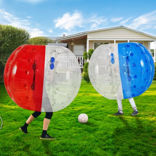 VEVOR 2PCS Inflatable Bumper Ball 5 FT / 1.5M Diameter, Bubble Soccer Ball, Blow It Up in 5 Min, Inflatable Zorb Ball for Adults or Children (5 FT, Red & Blue)