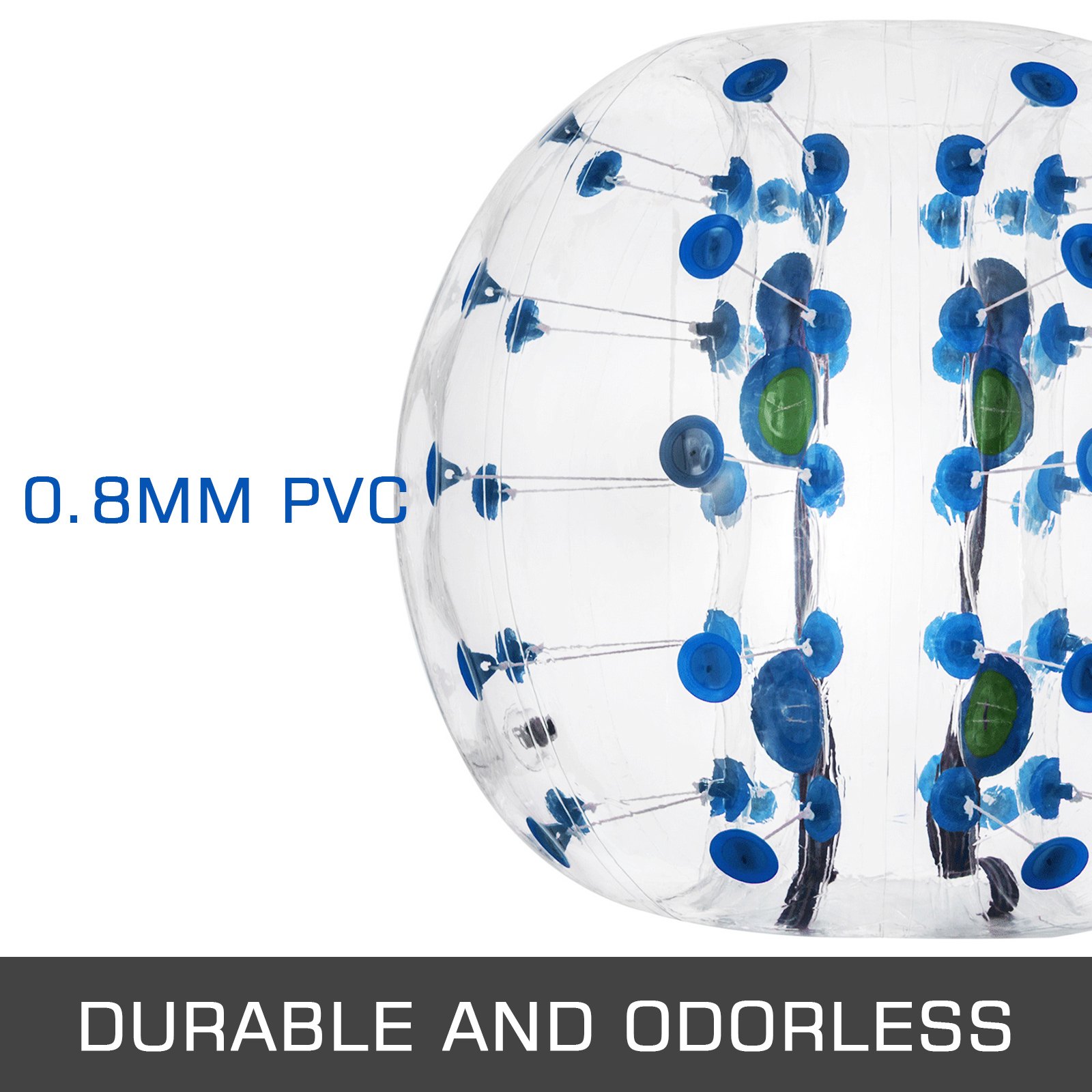 VEVOR 2PCS Inflatable Bumper Ball 5 FT / 1.5M Diameter, Bubble Soccer Ball, Blow It Up in 5 Min, Inflatable Zorb Ball for Adults or Children (5 FT, Red & Blue Dot)