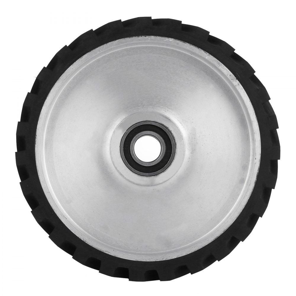VEVOR Belt Grinder Rubber Wheel 12 x2 inch,Serrated Rubber Contact Wheel 6206, Bearing Belt Grinder Wheel