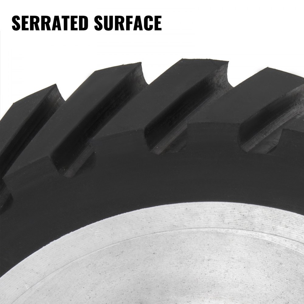 VEVOR Belt Grinder Rubber Wheel 12 x2 inch,Serrated Rubber Contact Wheel 6206, Bearing Belt Grinder Wheel