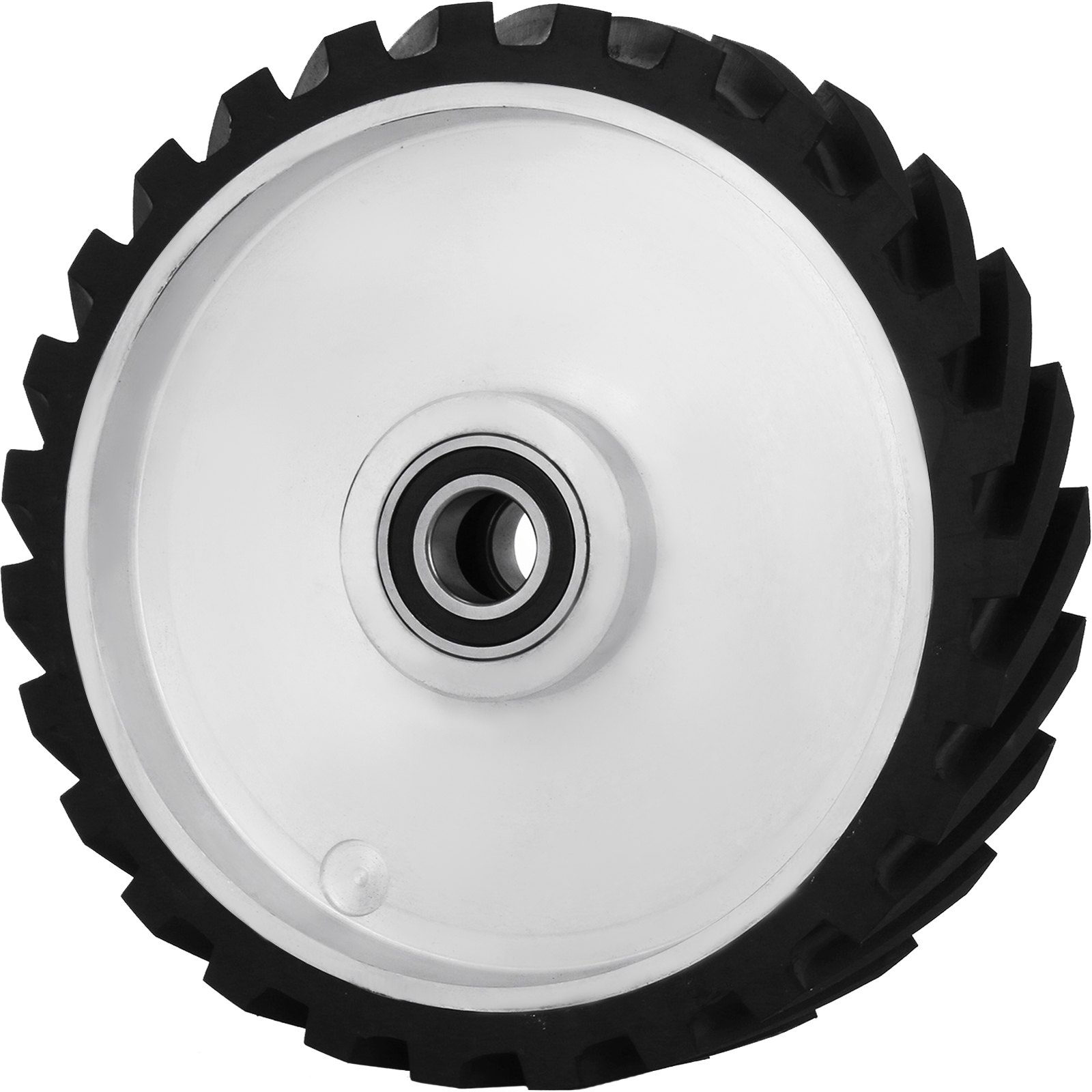 VEVOR Belt Grinder Rubber Wheel 12 x2 inch,Serrated Rubber Contact Wheel 6206, Bearing Belt Grinder Wheel
