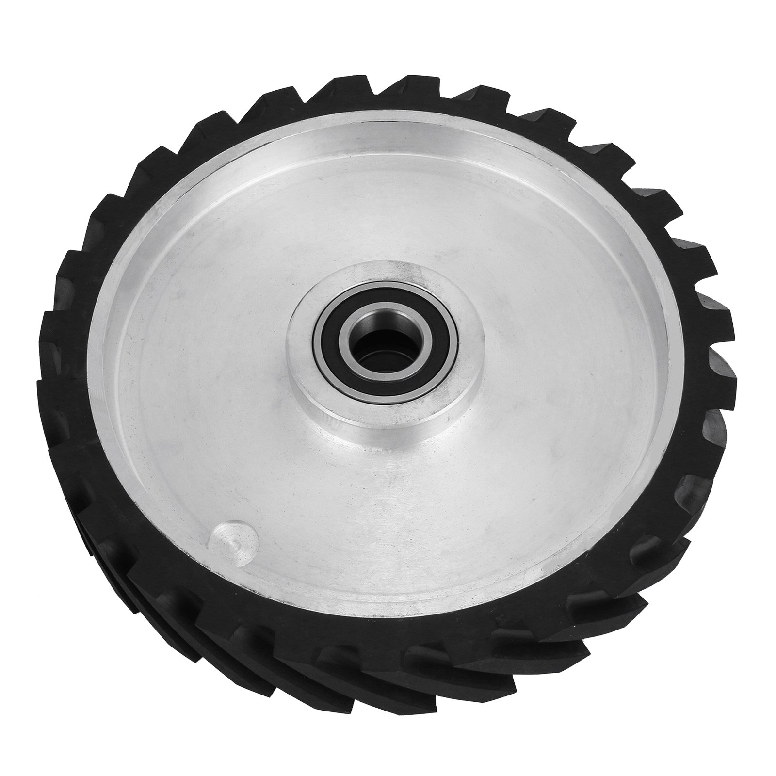 VEVOR Belt Grinder Rubber Wheel 12 x2 inch,Serrated Rubber Contact Wheel 6206, Bearing Belt Grinder Wheel