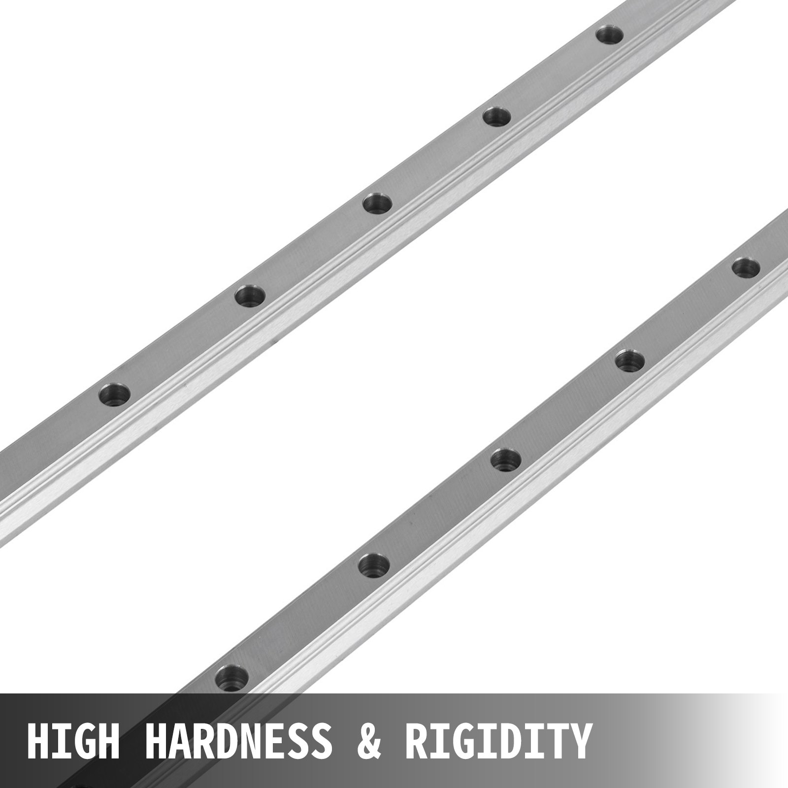 VEVOR Linear Rail 2X HGH 20-1200mm Linear Slide Rail + 4X Pillow Block Carriage Bearing Block Linear Guideway Rail for Automated Machines and Equipments