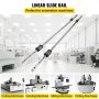 VEVOR Linear Rail 2X HGH 20-1500mm Linear Slide Rail + 4X Pillow Block Carriage Bearing Block Linear Guideway Rail for Automated Machines and Equipments
