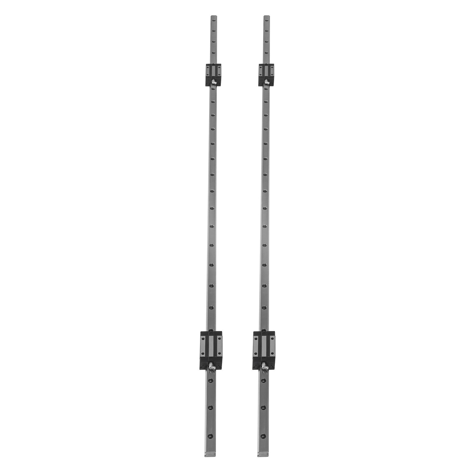 VEVOR 20-1500mm 2 X Linear Guideway Rail 4 X Blocks Square Type Machinery Mechanical Low noise Guideway CNC Set