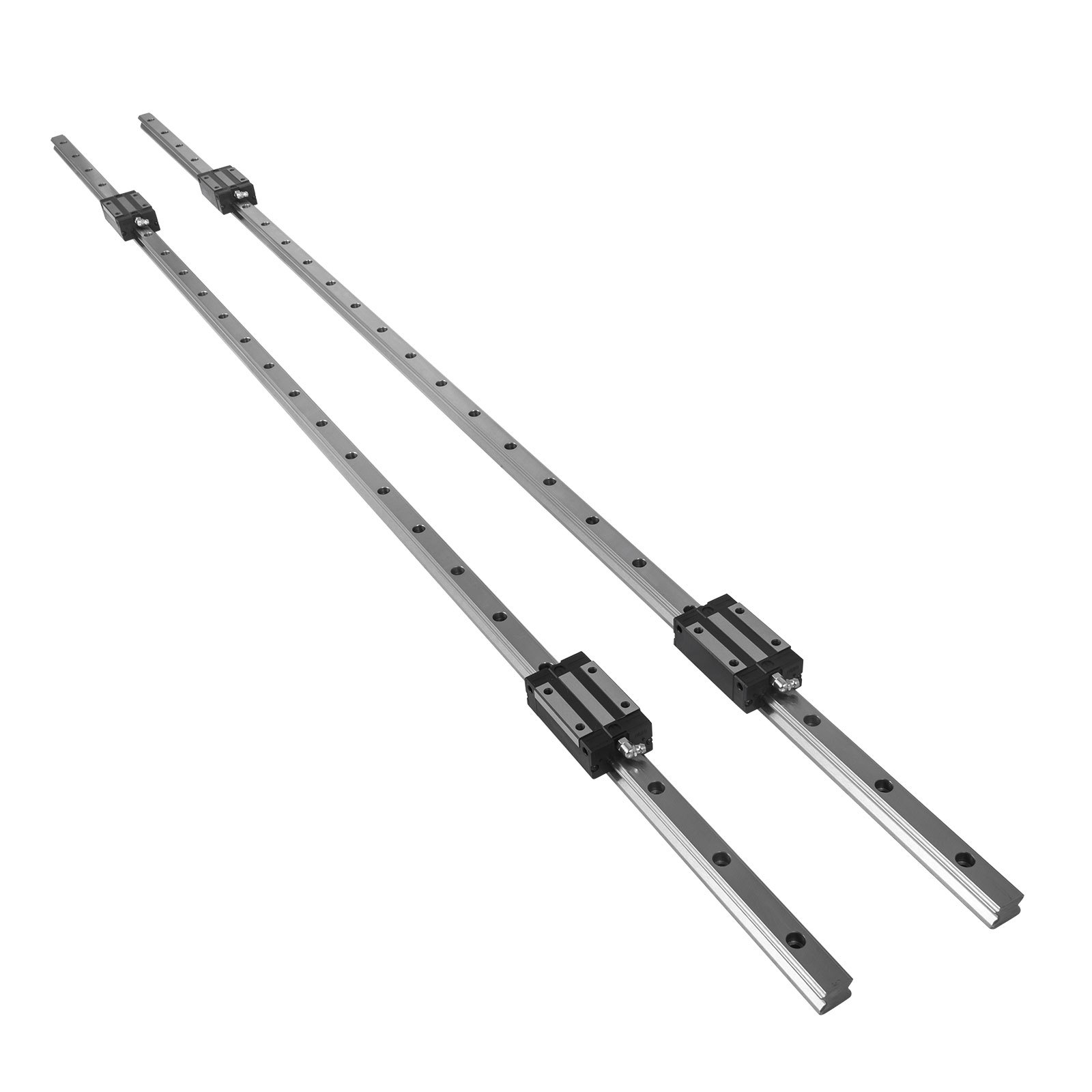 VEVOR 20-1500mm 2 X Linear Guideway Rail 4 X Blocks Square Type Machinery Mechanical Low noise Guideway CNC Set