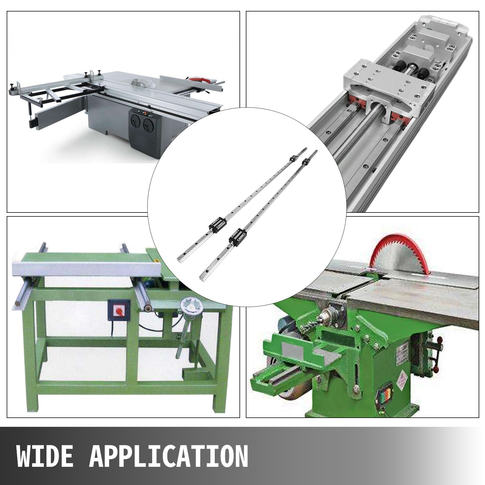 VEVOR 20-1500mm 2 X Linear Guideway Rail 4 X Blocks Square Type Machinery Mechanical Low noise Guideway CNC Set