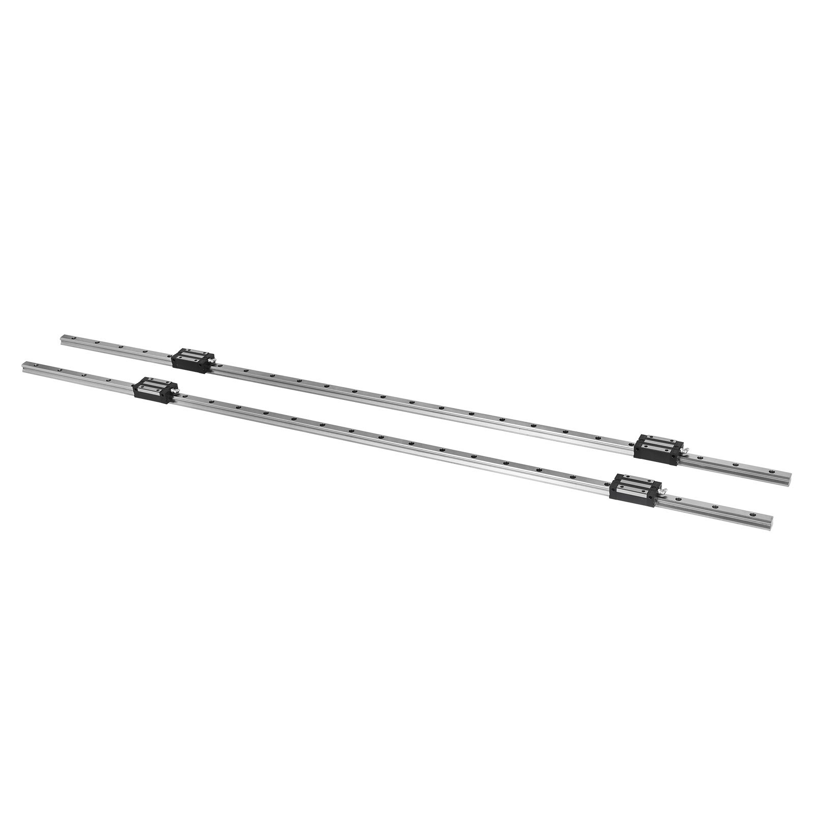 VEVOR 20-1500mm 2 X Linear Guideway Rail 4 X Blocks Square Type Machinery Mechanical Low noise Guideway CNC Set