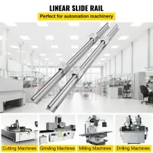 VEVOR  Linear Rail Guide 2X SBR16-1000mm Linear Slide Rail + 4 SBR16UU Block for Automated Machines and Equipments