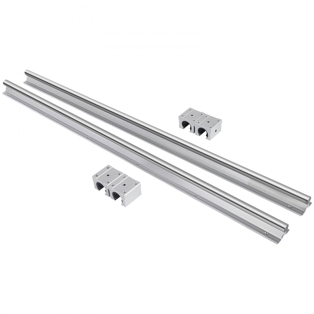 VEVOR Linear Rail Guide 2X SBR16-600 mm Linear Slide Rail + 4 SBR16UU Block for Automated Machines and Equipments