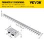 VEVOR Linear Rail 16-600mm SBR 2xLinear Guideway Rail and 4X Square Type Carriage Bearing Blocks for Automated Machines and Equipments