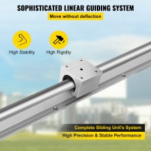 VEVOR SBR16-800mm 2X Linear Rail Set 4X Bearing Block Shaft Rod 16mm Grinding Linear Guide Rail Lathes Smooth Sliding