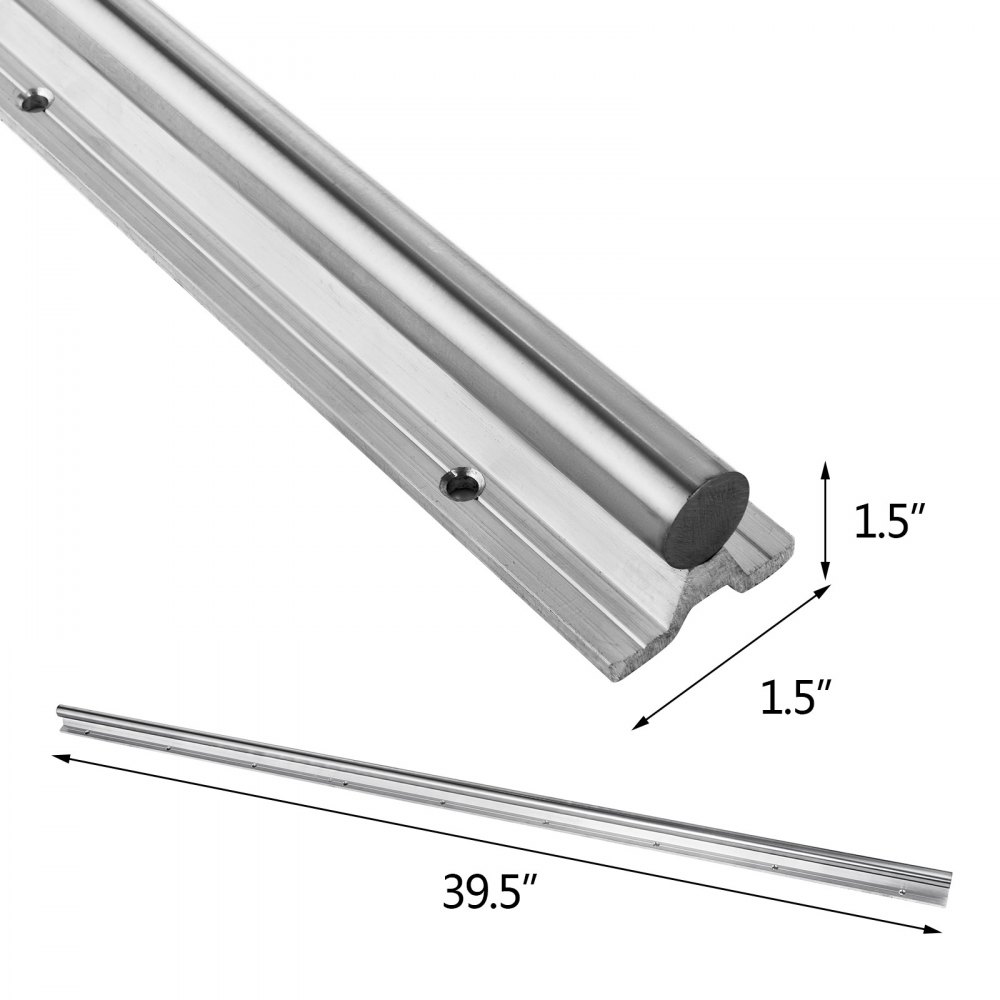 2x Linear Rail Sbr20-1000mm Support Dia 20mm Lathes Mechanical Shaft