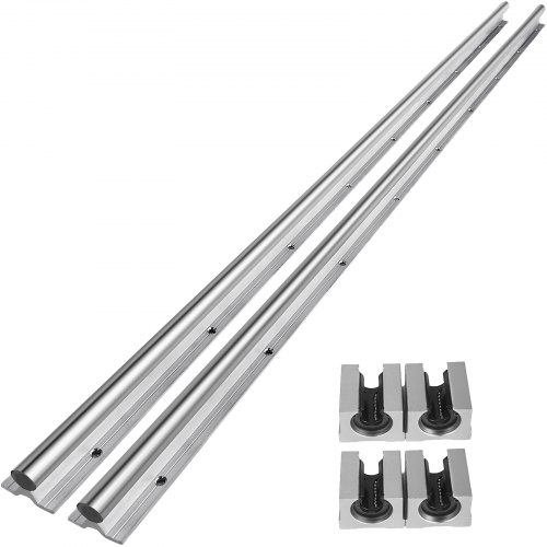 VEVOR Linear Rail SBR20-1500mm 2 Linear Slide Guide with 4 SBR20UU Bearing Block