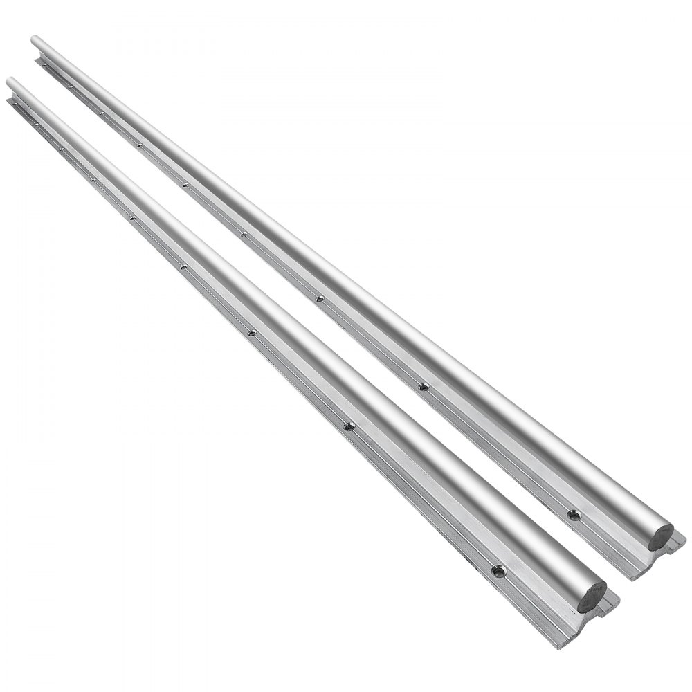VEVOR linear rail sbr20 featuring two sleek, parallel aluminum linear rails.
