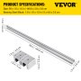 VEVOR Linear Rail SBR20-1500mm 2 Linear Slide Guide with 4 SBR20UU Bearing Block