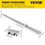 VEVOR Linear Rail SBR20-1800mm 2 Linear Slide Guide with 4 SBR20UU Bearing Block