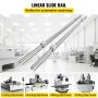 VEVOR Linear Rail SBR 20-2200mm 2xLinear Guideway Rail and 4X Square Type Carriage Bearing Blocks for Automated Machines and Equipments
