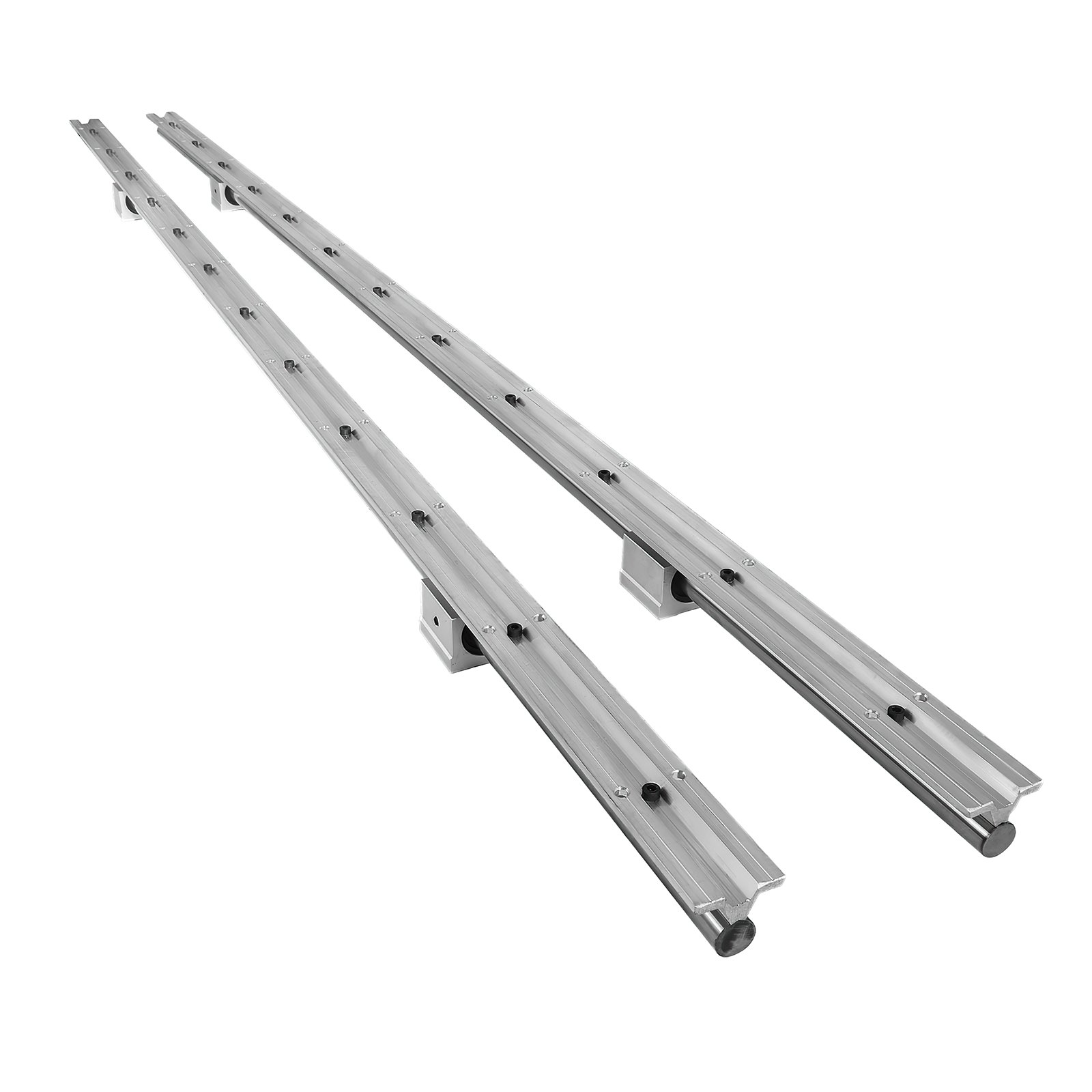 VEVOR Linear Rail SBR 20-2200mm 2xLinear Guideway Rail and 4X Square Type Carriage Bearing Blocks for Automated Machines and Equipments