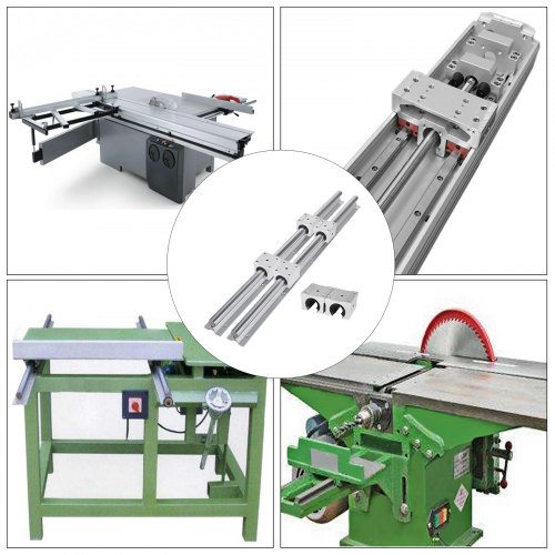 Mssoomm Linear Rail Shaft Guide And Linear Bearing Slide Block, 2Pcs SBR50-11.42 Inch / 290mm Rails +4Pcs SBR50UU Blocks With SBR50LUU Block To Choose For CNC Router Machine And 3D Printer