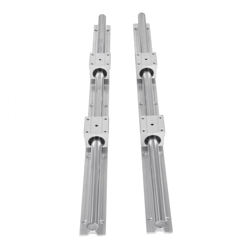VEVOR Linear Rail Guide 2X SBR20-650mm Linear Slide Rail + 4 SBR20UU Block for Automated Machines and Equipments