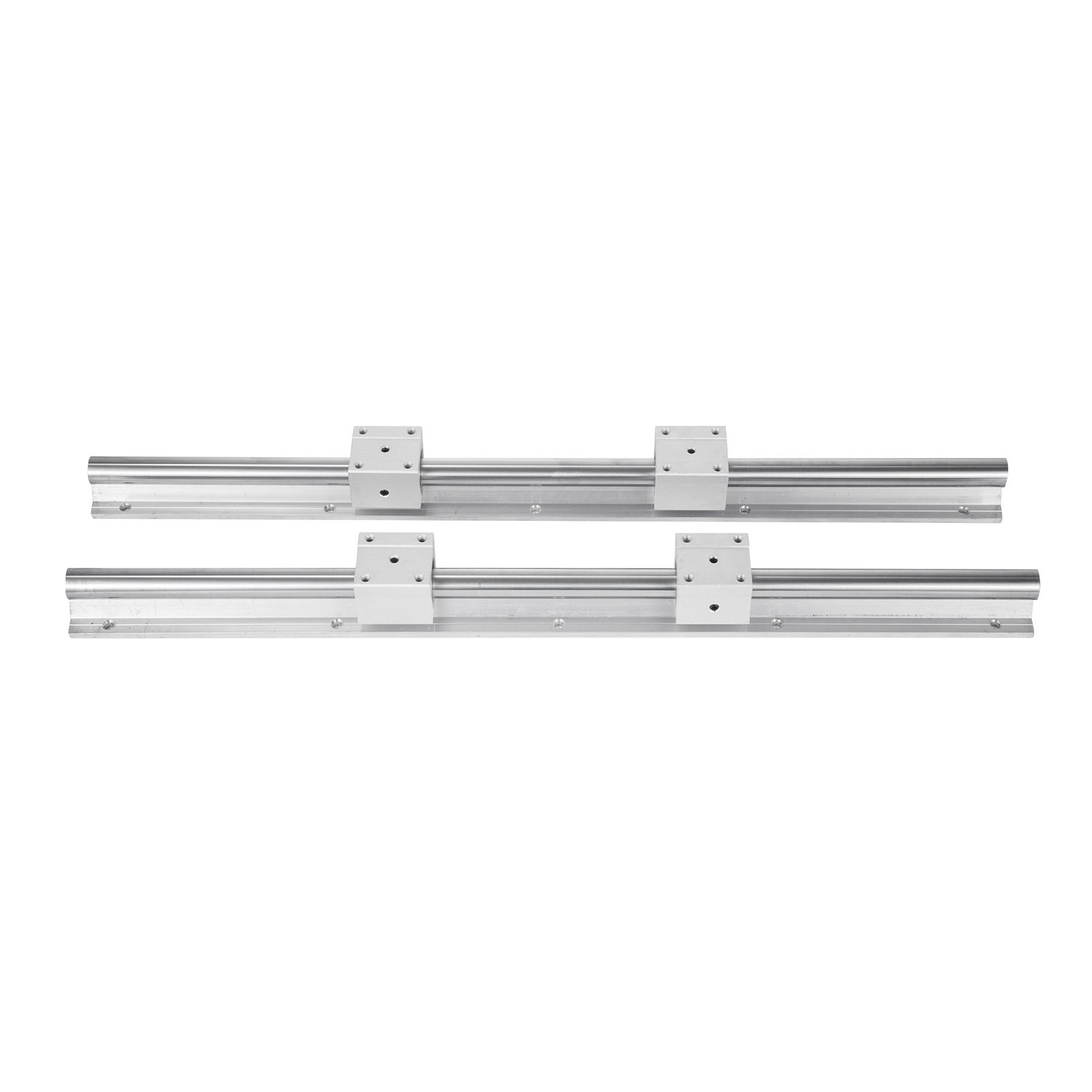 VEVOR Linear Rail Guide 2X SBR20-650mm Linear Slide Rail + 4 SBR20UU Block for Automated Machines and Equipments