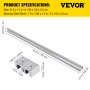 VEVOR Linear Rail SBR20-800mm 2 Linear Slide Guide with 4 SBR20UU Bearing Block