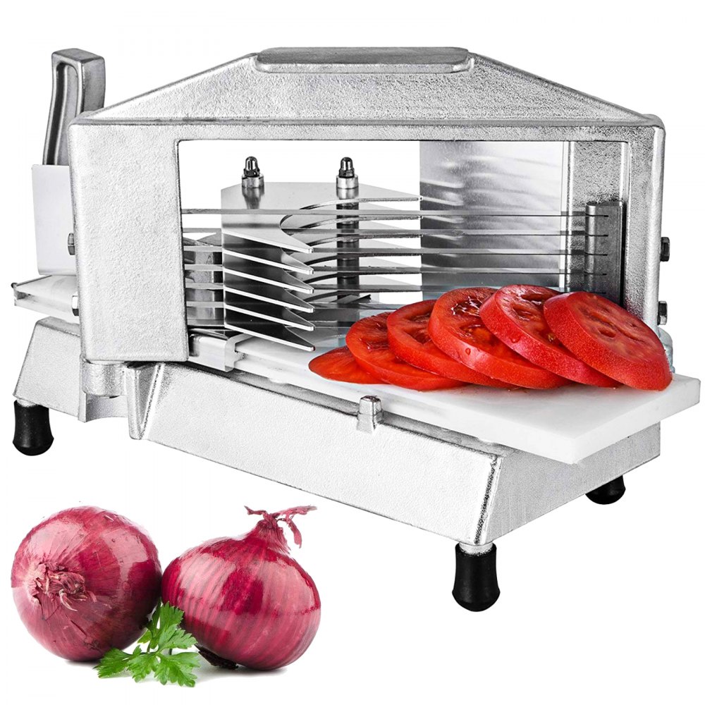 VEVOR Commercial Tomato Slicer 3/8" Heavy Duty Tomato Slicer Tomato Cutter with Built in Cutting Board for Restaurant or Home Use