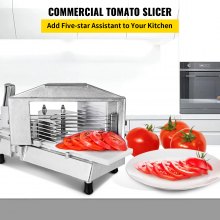 Cortador de tomate comercial VEVOR, cortador de tomate resistente de 3/8 "con tabla de cortar incorporada para restaurante o uso doméstico
