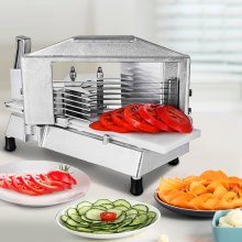 VEVOR Commercial Tomato Slicer 3/8" Heavy Duty Tomato Slicer Tomato Cutter with Built in Cutting Board for Restaurant or Home Use